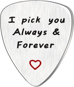img 4 attached to ❤️ Lauhonmin Stainless Steel Guitar Pick Pendant - Perfect Valentine's Day Gift for Lovers, Men, Women, Boys, and Girls