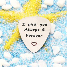 img 2 attached to ❤️ Lauhonmin Stainless Steel Guitar Pick Pendant - Perfect Valentine's Day Gift for Lovers, Men, Women, Boys, and Girls