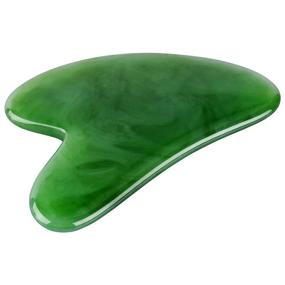 img 4 attached to Gua Sha Facial Tools: Trigger Point Massager with Smooth Edge for Facial Therapy and Acupuncture, Green Guasha Resin for Face, Eyes, Neck and Body Therapy
