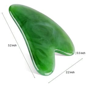 img 3 attached to Gua Sha Facial Tools: Trigger Point Massager with Smooth Edge for Facial Therapy and Acupuncture, Green Guasha Resin for Face, Eyes, Neck and Body Therapy