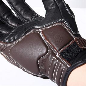 img 2 attached to 🧤 AXBXCX Motorcycle Genuine Leather Gloves: Vintage Style Touchscreen Full Finger Gloves for Unparalleled Performance