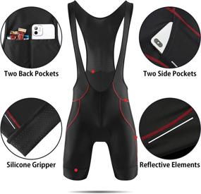 img 3 attached to 🚴 BALEAF Men's Cycling Bib Shorts with 4D Gel Padding, Bike Biking Bicycle Bib Shorts with Pockets, Breathable Performance Fit, UPF50+