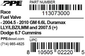 img 1 attached to 🔥 PPE Race Fuel Valve 113073000 for GM 6.6L Duramax LLY LBZ LMM 2004-2010 and Dodge 6.7L Cummins 2007-2018