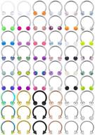 lcolyoli surgical steel nose septum rings piercing jewelry - 24-55 pieces, 16g, externally threaded helix daith earring hoop lip horseshoe barbell - ideal for women & men, 8mm & 10mm sizes available logo