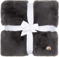 🔥 ugg euphoria plush faux fur reversible throw blanket - charcoal (50x70) - enhance your home décor logo