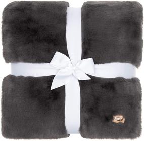 img 4 attached to 🔥 UGG Euphoria Plush Faux Fur Reversible Throw Blanket - Charcoal (50x70) - Enhance your Home Décor