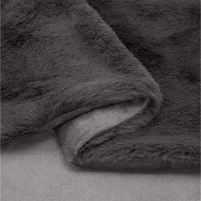 img 3 attached to 🔥 UGG Euphoria Plush Faux Fur Reversible Throw Blanket - Charcoal (50x70) - Enhance your Home Décor
