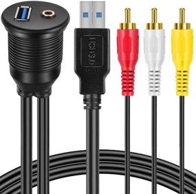 img 4 attached to 🔌 URWOOW USB 3.0 RCA набор для монтажа – Премиум-панельная переходная плата для USB 3.0, RCA и AUX разъемов.