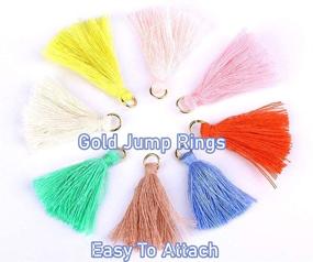 img 2 attached to 🛍️ MSCFTFB 100pcs Mini Tassels Mala Tassel Kit with Jump Rings for Earrings, Necklaces, & Crafts - Multi-Colored Tassels for Jewelry Making, Keychains, Decor, & More