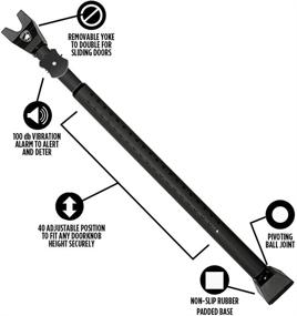 img 3 attached to 🚪 Enhanced Home Security: Guard Dog Security Door Jammer - Adjustable 2-in-1 Door Knob Jammer & Sliding Patio Door Security Bar with 40 Unique Adjustments (Black w/Alarm)