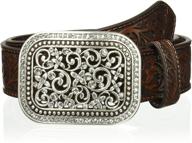 👩 ariat women's scroll embossed belt with buckle logo