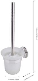 img 1 attached to 🚽 Stainless Steel Wall-Mounted Toilet Brush with Anti-Slip Handle - White Holder for Bathroom Accessories, Cleaning Brush included