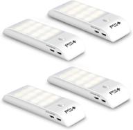 💡 peakplus led closet lights: battery powered motion activated light strip (4 pack) - rechargeable & wireless stick on lights for cabinet hallway stairs логотип