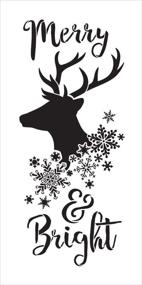 img 2 attached to ❄️ Merry and Bright Reindeer Snowflake Word Art Stencil - STCL2026 - by StudioR12 (7x14)