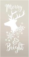 ❄️ merry and bright reindeer snowflake word art stencil - stcl2026 - by studior12 (7x14) logo