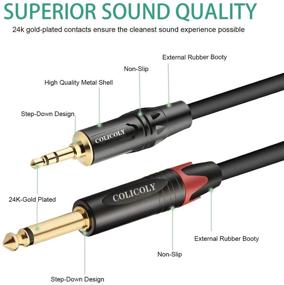 img 2 attached to 🎧 COLICOLY 1/8 Stereo to Dual 1/4 Mono Cable, 3.5mm TRS to Dual 1/4" TS Stereo Breakout Cable - 6.6ft" - optimized product name: "COLICOLY 1/8 Stereo to Dual 1/4 Mono Cable, 3.5mm TRS to Dual 1/4" TS Stereo Breakout Cable - 6.6ft