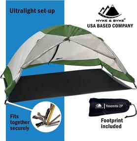 img 2 attached to 🏕️ Hiking in Style: Hyke & Byke Yosemite 1 and 2 Person Backpacking Tents with Footprint - Lightweight Two Door Dome Camping Tent