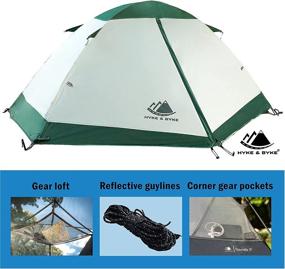 img 1 attached to 🏕️ Hiking in Style: Hyke & Byke Yosemite 1 and 2 Person Backpacking Tents with Footprint - Lightweight Two Door Dome Camping Tent