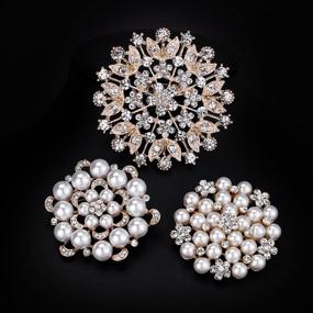 img 2 attached to WeimanJewelry Crystal Rhinestones Wedding Bouquets Sewing