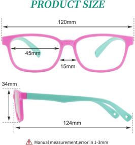 img 2 attached to 👓 Dapaser 2 Pack Kids Blue Light Glasses Boys Girls - UV Protection Anti Blue Glasses for Eye Care, Including Case - Age 3-12 (Pink Green + Black)