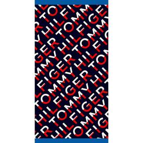 img 3 attached to 🩲 Tommy Hilfiger 36x70 Red Diagonal Cotton Beach Towel