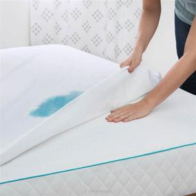 img 1 attached to 🛏️ Linenspa Premium Smooth Waterproof Mattress Protector for King Size Beds - Vinyl Free Waterproof Mattress Cover in White