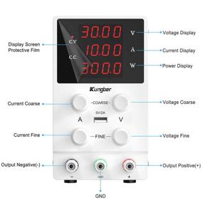 img 3 attached to 💡 Источник питания переменного тока Kungber: 30V 10A Регулируемый стационарный линейный источник питания с ЖК-дисплеем и USB-выходом, грубые и точные настройки