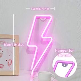 img 2 attached to ⚡️ Willismay Pink Neon Sign - Pink Lightning Bolt Sign - Battery and USB Neon Light, Convenient Wall Mount - 100% Safe and Ideal for Home, Christmas, Living Room, Festivities, Party Decor, and SEO