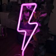 ⚡️ willismay pink neon sign - pink lightning bolt sign - battery and usb neon light, convenient wall mount - 100% safe and ideal for home, christmas, living room, festivities, party decor, and seo логотип