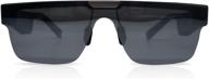 kerpu wireless bluetooth audio sunglasses: open ear headphones for music & hands-free calls - men & women polarized glasses (black frame / grey tint) logo