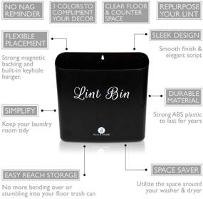 img 3 attached to Laundry Room Lint Holder Bin (Matte Black) by A.J.A. & MORE - Magnetic Strip Waste Storage Bin - Laundry Room Decor, Organization, and Lint Collection - for Dryer, Washer, Laundry Basket, or Wall Mount