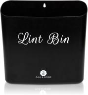 laundry room lint holder bin (matte black) by a.j.a. & more - magnetic strip waste storage bin - laundry room decor, organization, and lint collection - for dryer, washer, laundry basket, or wall mount logo