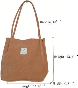 img 1 attached to 👜 Corduroy Women Canvas Shoulder Purse: Stylish Handbags, Wallets, and Totes for Women