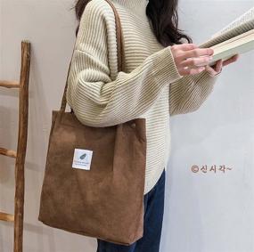 img 3 attached to 👜 Corduroy Women Canvas Shoulder Purse: Stylish Handbags, Wallets, and Totes for Women