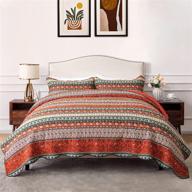 3-piece king size bohemian bedspread quilt sets: reversible 100% cotton home bedding coverlet bedding sets logo