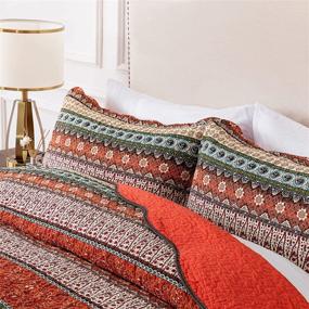 img 1 attached to 3-Piece King Size Bohemian Bedspread Quilt Sets: Reversible 100% Cotton Home Bedding Coverlet Bedding Sets