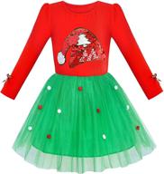 🎄 sunny fashion girls christmas sleeve dresses: festive girls' clothing collection logo