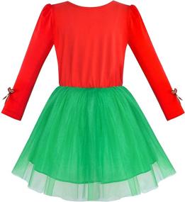 img 2 attached to 🎄 Sunny Fashion Girls Christmas Sleeve Dresses: Festive Girls' Clothing Collection