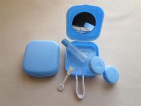 img 1 attached to 👀 Portable Contact Lens Case Kit with Mirror, Compact Travel Storage Box for Contacts - 2 Pack (Blue)