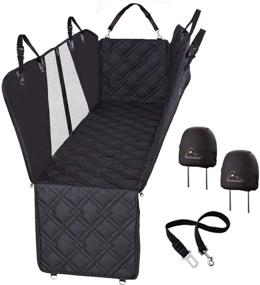 img 4 attached to 🐶 Meadowlark Premium Dog Seat Covers: Enhanced Mesh Design for Complete Car Protection - Including Doors, Headrests, and Backseat. Zippered Side Flap, Waterproof Pet Seat Cover with Seat Belt Accessory & Bonus 2 Headrest Protectors.
