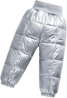 ❄️ windproof puffer toddler winter snow pants - lightweight elastic trousers logo