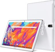 📱 10 inch android 10.0 4g tablet pc with dual sim card slots, 4gb ram, 64gb rom, expandable 128gb storage, octa core, 1.6ghz, ips display, 1080p fhd, type-c, long battery life, 13 mp camera - white logo