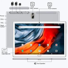 img 1 attached to 📱 10 inch Android 10.0 4G Tablet PC with Dual SIM Card Slots, 4GB RAM, 64GB ROM, Expandable 128GB Storage, Octa Core, 1.6GHz, IPS Display, 1080P FHD, Type-C, Long Battery Life, 13 MP Camera - White