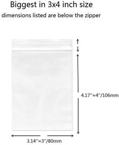 img 3 attached to 📦 200-Pack of Small Clear Poly Zipper Bags - 3"x 4" Reclosable Ziplock Storage Plastic Bags for Jewelry, Gift Card, Halloween Candy