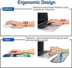 img 1 attached to ArtSo Blue Marble Keyboard Wrist Rest and Mouse 🎨 Pad: Ergonomic Support for Easy Typing, Pain Relief and Comfortable Experience