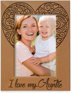 🖼️ engraved natural wood picture frame - 4x6 vertical, best aunt ever, i love my auntie picture frame логотип