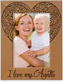 img 4 attached to 🖼️ Engraved Natural Wood Picture Frame - 4x6 Vertical, Best Aunt Ever, I Love my Auntie Picture Frame