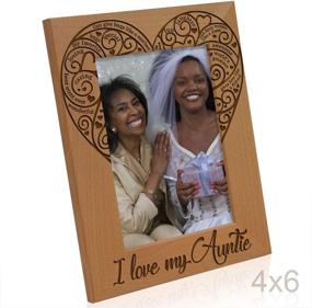 img 2 attached to 🖼️ Engraved Natural Wood Picture Frame - 4x6 Vertical, Best Aunt Ever, I Love my Auntie Picture Frame