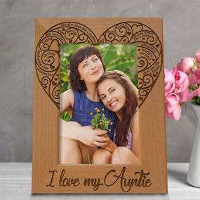 img 1 attached to 🖼️ Engraved Natural Wood Picture Frame - 4x6 Vertical, Best Aunt Ever, I Love my Auntie Picture Frame