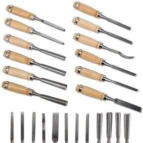 img 1 attached to Chiyuehe Professional Wood Carving Chisel Set - 12 Piece Sharp Woodworking Tools with Carrying Case - Perfect for Beginners